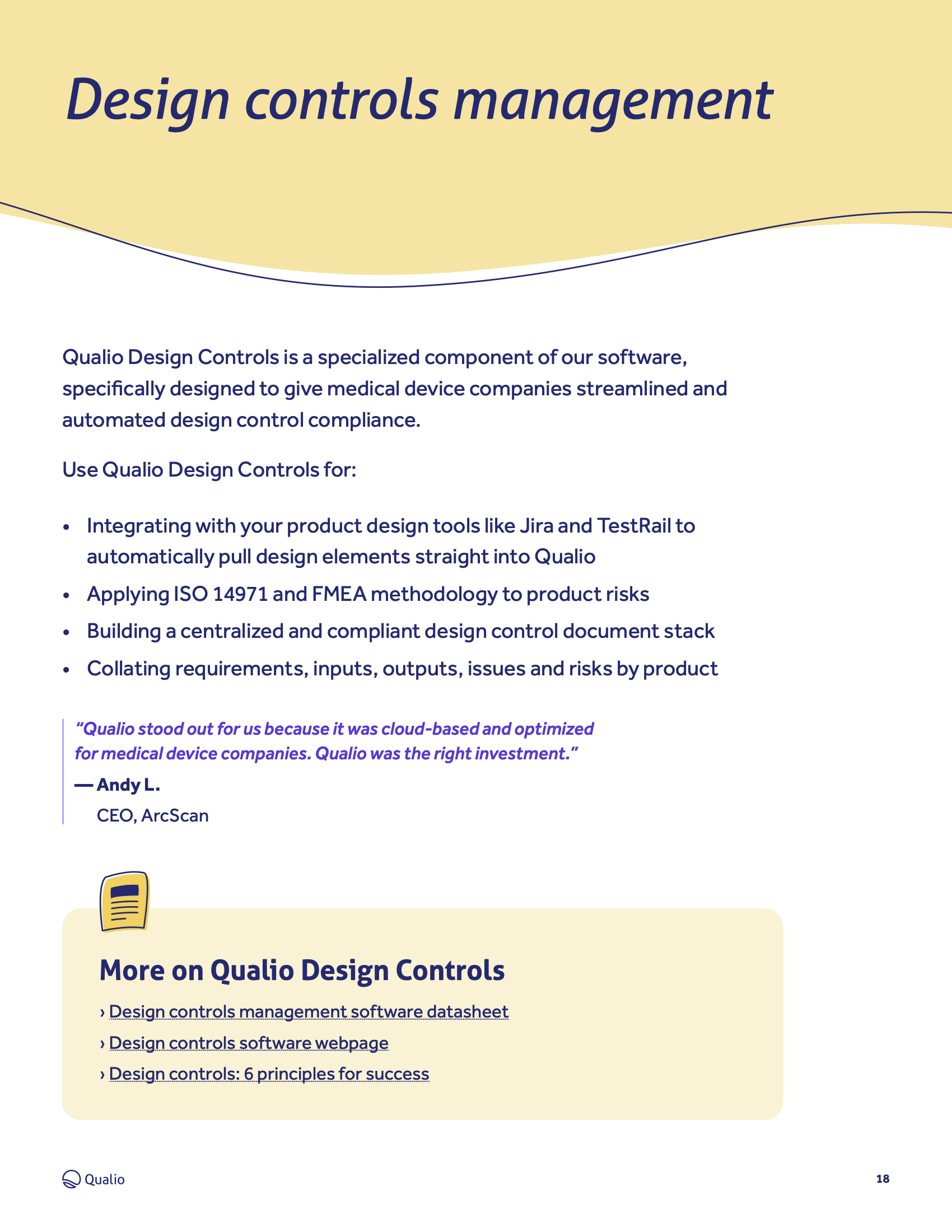 Medical device quality management software datasheet